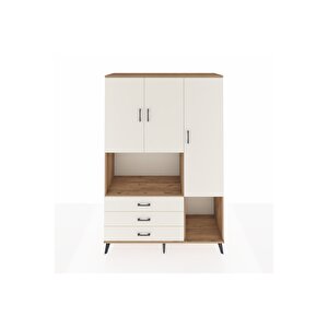 Hyperion Gardrop 6 Raflı 3 Çekmeceli 3 Kapaklı 132x44x195 Çam-aytaşı