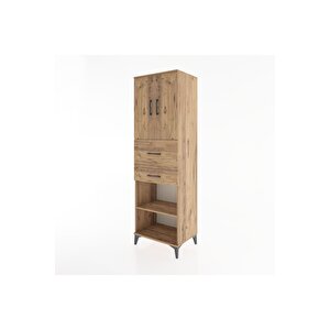 Hyperion Dolap 4 Raflı 2 Çekmeceli 2 Kapaklı 60x44x195 Çam-çam