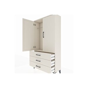 Arges Dolap Tek Raflı 3 Çekmeceli Tek Askılı 88x30x163 Aytaşı-aytaşı