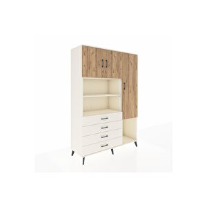 Hyperion Dolap 8 Raflı 4 Çekmeceli 3 Kapaklı 132x44x195 Aytaşı-çam/aytaşı