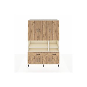 Hyperion Gardrop 8 Raflı 2 Çekmeceli 6 Kapaklı 132x44x195 Aytaşı-çam