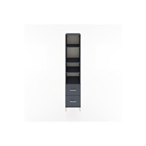 Hyperion Dolap 4 Raflı 2 Çekmeceli 44x44x221 Antrasit-antrasit