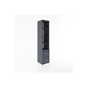 Hyperion Dolap 4 Raflı 2 Çekmeceli 44x44x221 Antrasit-antrasit