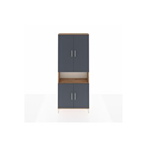 Arges Dolap 5 Raflı 4 Kapaklı 88x30x221 Çam-antrasit