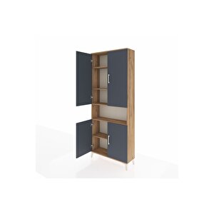 Arges Dolap 5 Raflı 4 Kapaklı 88x30x221 Çam-antrasit