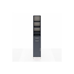 Hyperion Dolap 6 Raflı 2 Çekmeceli Tek Kapaklı 44x44x243 Antrasit-antrasit