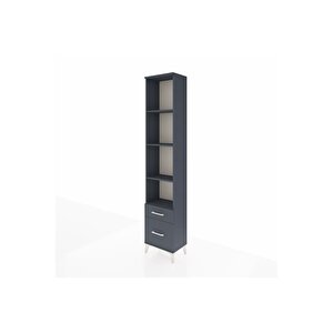 Arges Dolap 4 Raflı 2 Çekmeceli 44x30x221 Antrasit-antrasit