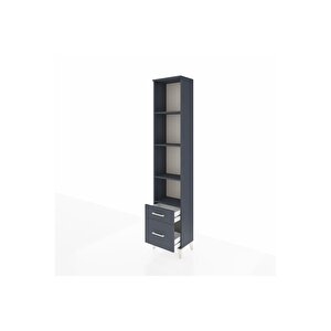 Arges Dolap 4 Raflı 2 Çekmeceli 44x30x221 Antrasit-antrasit