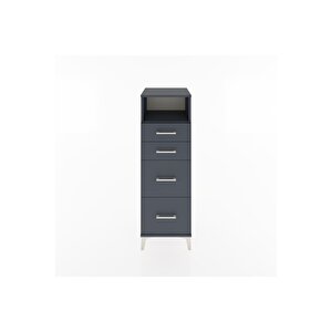 Hyperion Dolap Tek Raflı 4 Çekmeceli 44x44x134 Antrasit-antrasit