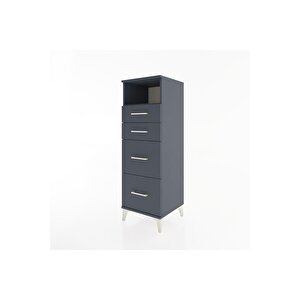 Hyperion Dolap Tek Raflı 4 Çekmeceli 44x44x134 Antrasit-antrasit