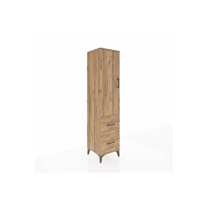 Hyperion Dolap 4 Raflı 2 Çekmeceli Tek Kapaklı 44x44x195 Çam-çam