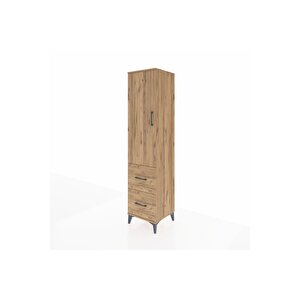 Hyperion Dolap 4 Raflı 2 Çekmeceli Tek Kapaklı 44x44x195 Çam-çam