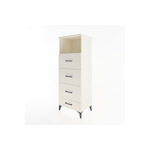 Hyperion Dolap Tek Raflı 4 Çekmeceli 60x44x163 Aytaşı-aytaşı