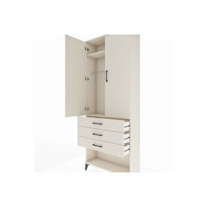 Arges Dolap 2 Raflı 3 Çekmeceli Tek Askılı 88x30x221 Aytaşı-aytaşı