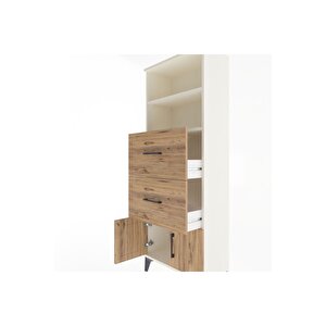 Arges Dolap 2 Raflı 2 Çekmeceli 2 Kapaklı 60x30x163 Aytaşı-çam