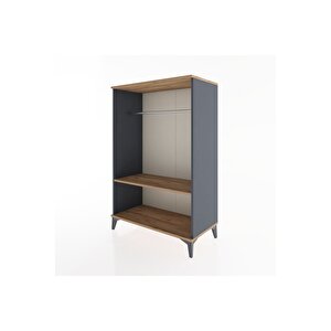 Hyperion Dolap Tek Raflı Tek Askılı 88x44x134 Antrasit-çam