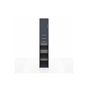 Hyperion Dolap 4 Raflı 3 Çekmeceli Tek Kapaklı 44x44x243 Antrasit-antrasit