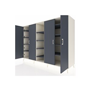 Kronos Dolap 12 Raflı 4 Kapaklı 220x59x163 Aytaşı-antrasit