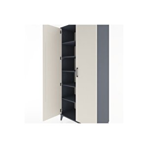 Hyperion Dolap 5 Raflı 2 Kapaklı 88x44x195 Antrasit-aytaşı