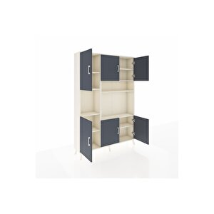 Arges Dolap 9 Raflı 6 Kapaklı 132x30x195 Aytaşı-antrasit/aytaşı