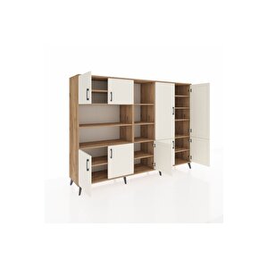 Hyperion Dolap 14 Raflı 9 Kapaklı 220x44x163 Çam-aytaşı/çam
