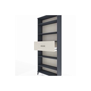 Arges Dolap 5 Raflı Tek Çekmeceli 88x30x221 Antrasit-aytaşı