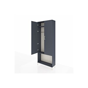 Arges Dolap 2 Raflı 2 Kapaklı Tek Askılı 88x30x221 Antrasit-antrasit