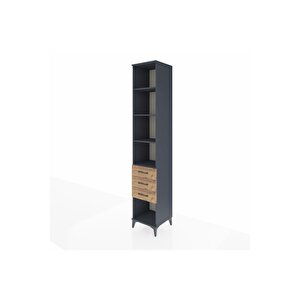 Hyperion Dolap 4 Raflı 3 Çekmeceli 44x44x243 Antrasit-çam