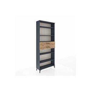 Arges Dolap 5 Raflı 2 Çekmeceli 88x30x221 Antrasit-çam