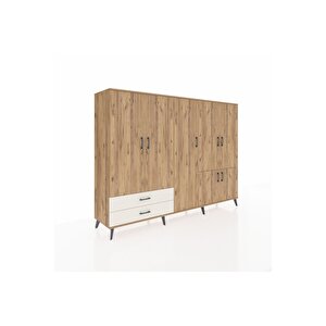 Hyperion Dolap 12 Raflı 2 Çekmeceli 7 Kapaklı 220x44x163 Çam-çam/aytaşı