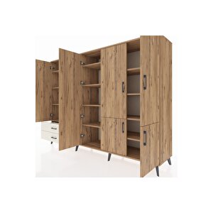 Hyperion Dolap 12 Raflı 2 Çekmeceli 7 Kapaklı 220x44x163 Çam-çam/aytaşı