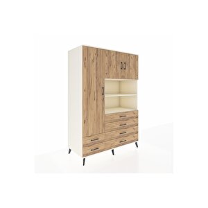 Kronos Dolap 8 Raflı 6 Çekmeceli 3 Kapaklı 132x59x195 Aytaşı-çam/çam