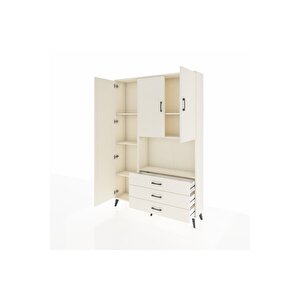 Arges Gardrop 6 Raflı 3 Çekmeceli 3 Kapaklı 132x30x195 Aytaşı-aytaşı