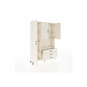 Arges Gardrop 6 Raflı 3 Çekmeceli 3 Kapaklı 132x30x195 Aytaşı-aytaşı