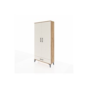 Arges Dolap 5 Raflı Tek Çekmeceli 2 Kapaklı 88x30x182 Çam-aytaşı