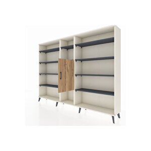 Arges Dolap 12 Raflı Tek Kapaklı  220x30x163 Aytaşı-çam/antrasit