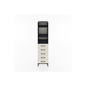 Hyperion Dolap 3 Raflı 5 Çekmeceli 44x44x182 Antrasit-aytaşı