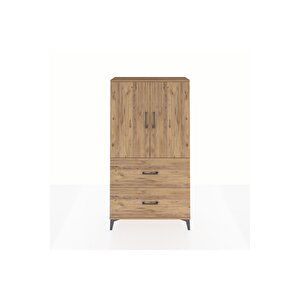 Arges Dolap 3 Raflı 2 Çekmeceli 2 Kapaklı 88x30x163 Çam-çam