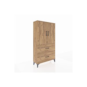 Arges Dolap 3 Raflı 2 Çekmeceli 2 Kapaklı 88x30x163 Çam-çam