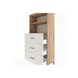 Hyperion Dolap 2 Raflı 3 Çekmeceli 88x44x182 Çam-aytaşı