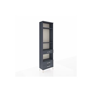 Arges Dolap 4 Raflı 3 Çekmeceli 60x30x221 Antrasit-antrasit