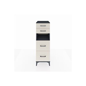 Kronos Dolap Tek Raflı 4 Çekmeceli 44x59x134 Antrasit-aytaşı