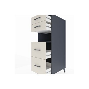 Kronos Dolap Tek Raflı 4 Çekmeceli 44x59x134 Antrasit-aytaşı