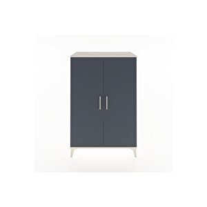 Hyperion Dolap Tek Raflı 2 Kapaklı Tek Askılı 88x44x134 Aytaşı-antrasit