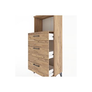 Hyperion Dolap Tek Raflı 3 Çekmeceli 60x44x134 Çam-çam