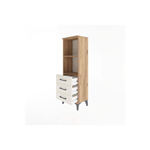 Arges Dolap 2 Raflı 3 Çekmeceli 44x30x134 Çam-aytaşı