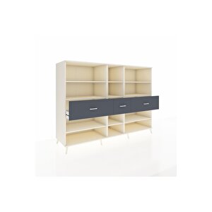 Kronos Dolap 9 Raflı 3 Çekmeceli  220x59x163 Aytaşı-aytaşı/antrasit