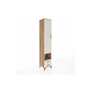 Hyperion Dolap 6 Raflı 2 Çekmeceli Tek Kapaklı 44x44x243 Çam-aytaşı