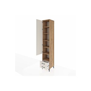 Hyperion Dolap 6 Raflı 2 Çekmeceli Tek Kapaklı 44x44x243 Çam-aytaşı