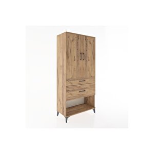 Hyperion Dolap 3 Raflı 2 Çekmeceli 2 Kapaklı 88x44x195 Çam-çam